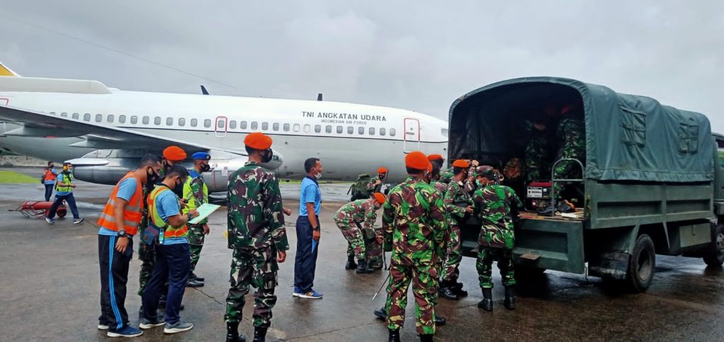 Gunakan Pesawat Boing TNI AU,  21 Personil TNI Gabungan Bantu Bencana Sulbar