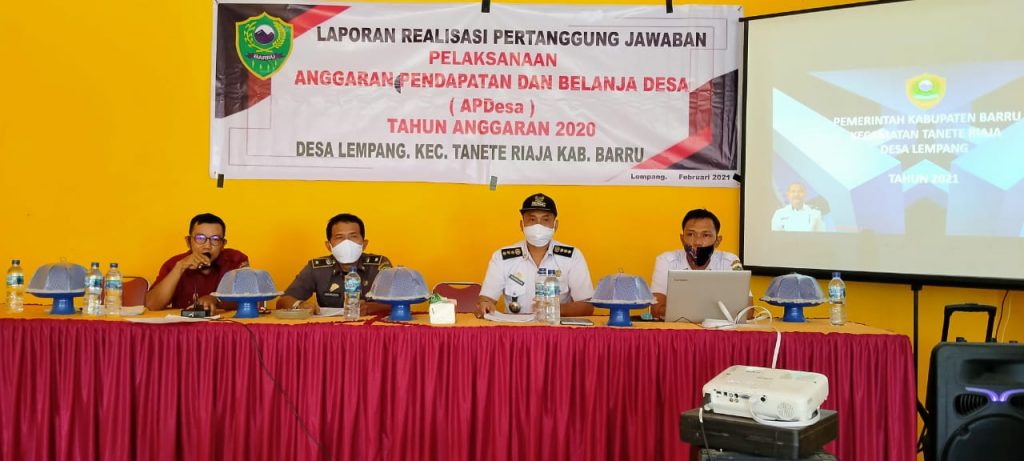 Camat Tanete Riaja Hadiri Sosialisasi APDesa Lempang Tahun 2021