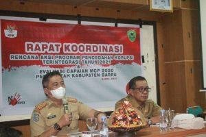 Dihadapan Aska Mappe, Sekda Barru Paparkan Hasil Evaluasi MCP Pemkab Barru Tahun 2020