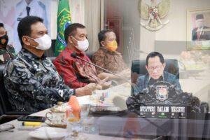 Secara Virtual, Bupati Barru dan Forkopimda Ikuti Rakor Penanganan C-19