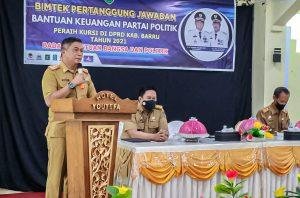 Sekda Kabupaten Barru Menyampaikan Tujuan Dilakukan Bimtek