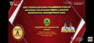Salut! Pelayanan Prima DPMPTSP Barru Satu-satunya Di Sulsel Raih Predikat A Nasional