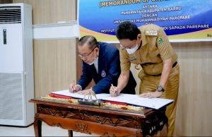 Pemda Barru Teken MoU dengan Unniversitas Muhammadiyah Parepare