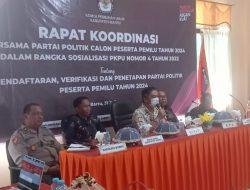 KPU Barru Gelar Rakor Bersama Parpol Calon Peserta Pemilu Tahun 2024
