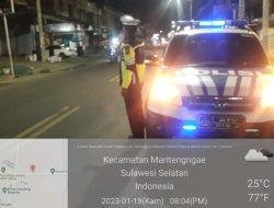 Tindak Lanjut Program Kapolres, Unit Turjawali Sat Lantas Polres Sidrap Laksanakan Patroli Blue Light