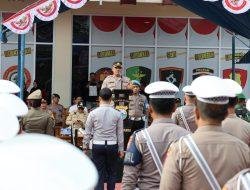 Utamakan Keselamatan Berlalu Lintas, Polres Barru Gelar Apel Pasukan