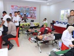 Puluhan Personel Polres Barru Donor Darah Peringati Hari Bhayangkara ke-77