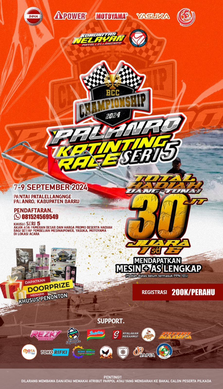 Komunitas Nelayan Patallellangnge Open Race Katinting Seri 5