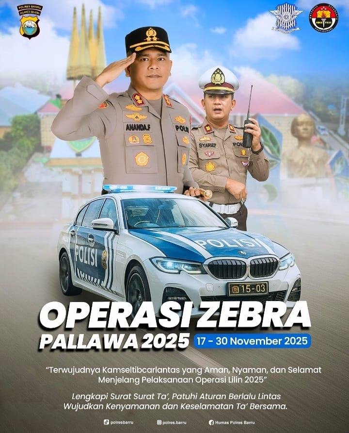 8 Jenis Penindakan Polres Barru Dalam Operasi Zebra Pallawa 2025