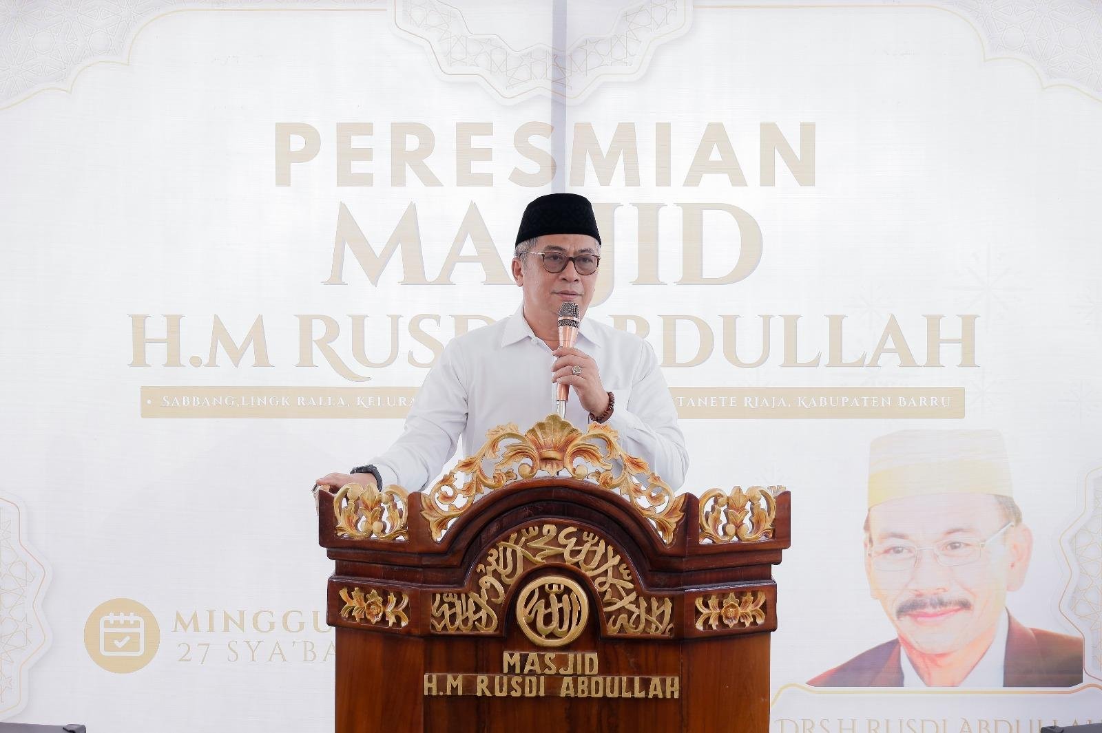 Wakil Bupati Barru Resmikan Masjid H.M Rudi Abdullah 
