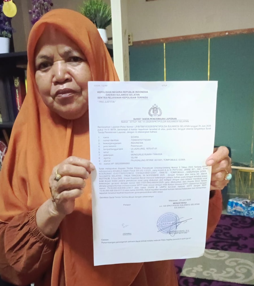 Diduga SPPT PBB Dipalsukan, Warga Gowa Resmi Laporkan Kasus ke Polda Sulsel