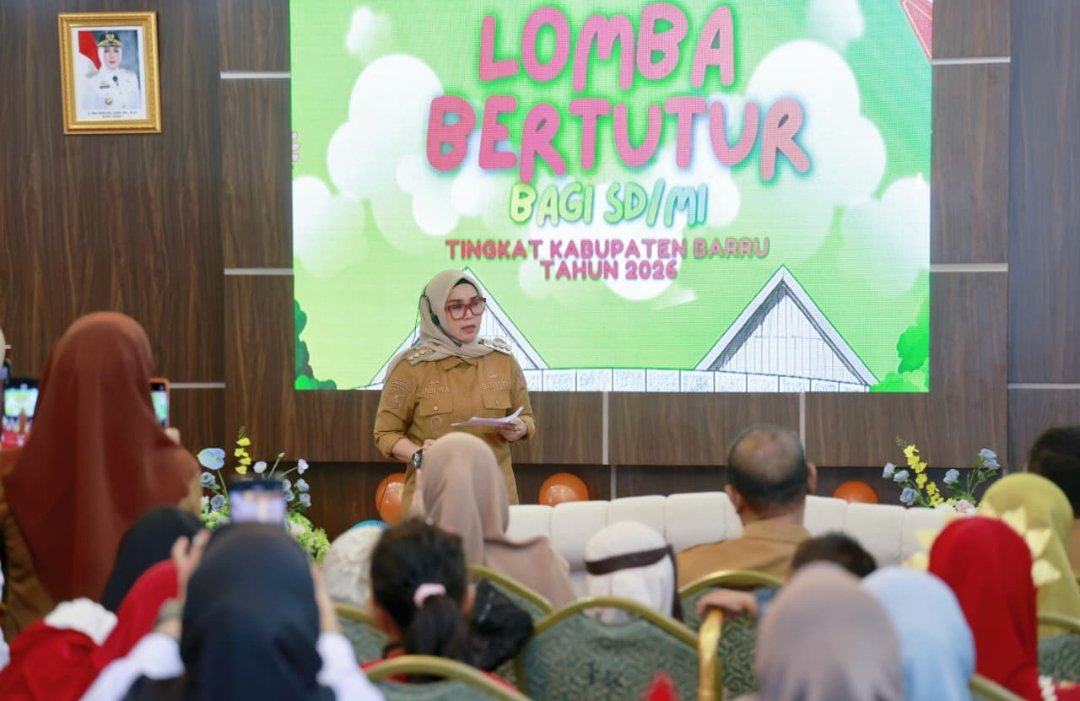 Bupati Barru Membuka Kegiatan Lomba Bertutur Bagi Siswa SD/MI Tahun 2026