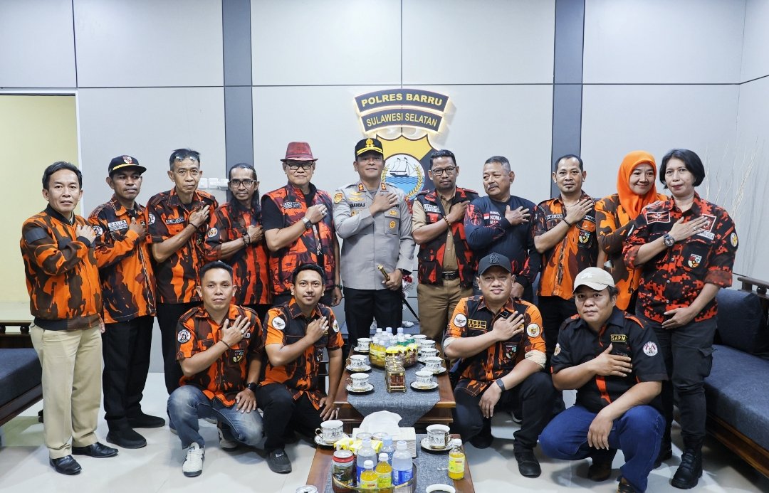 Jelang Mutasi ke Polda Sulsel, Pemuda Pancasila Barru Audiensi dengan AKBP Ananda