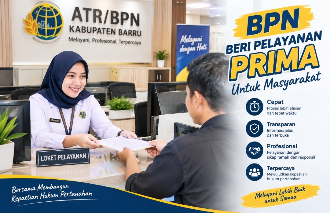 Ilustrasi foto pelayanan prima BPN Barru (AI)